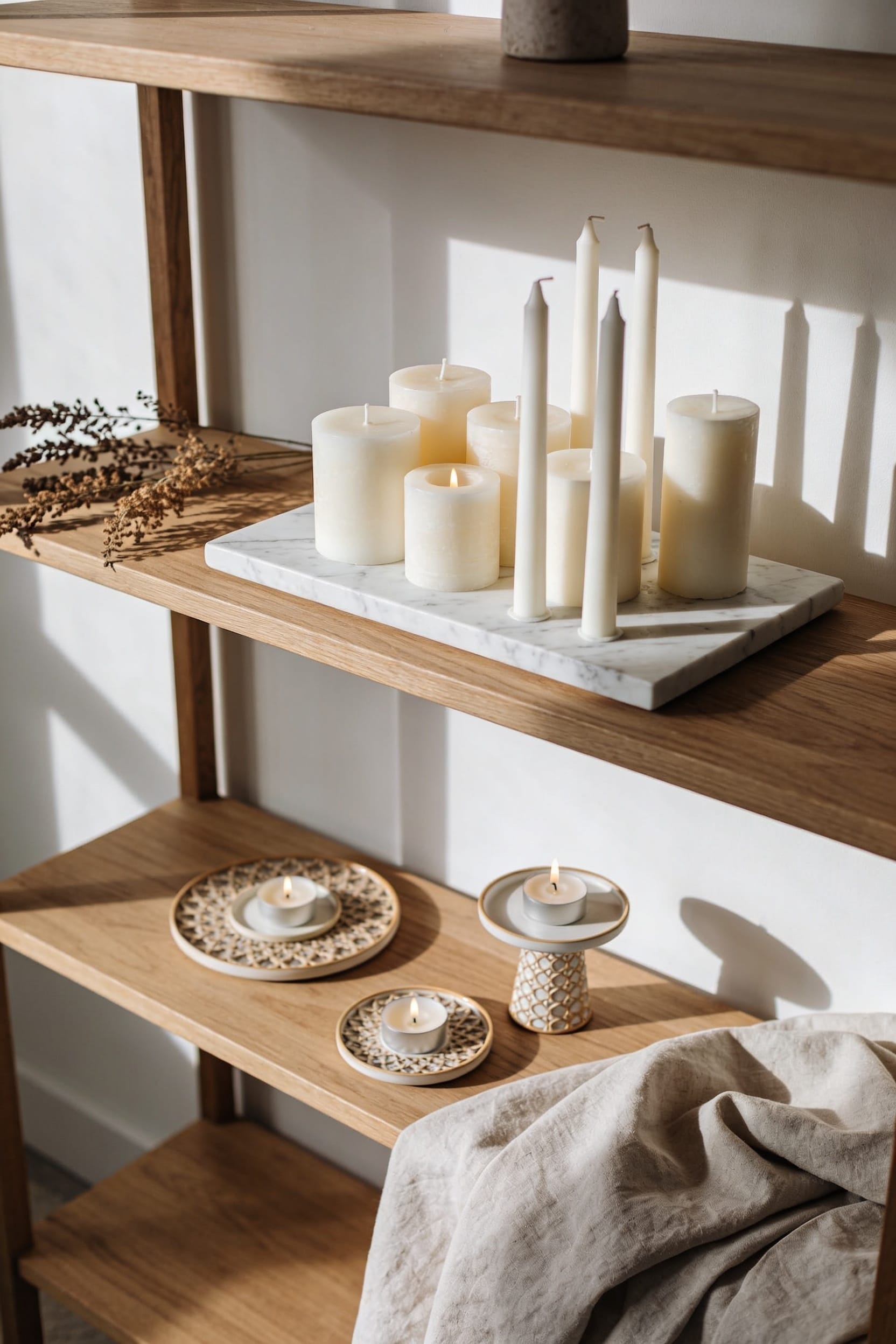 anchor candles on trays