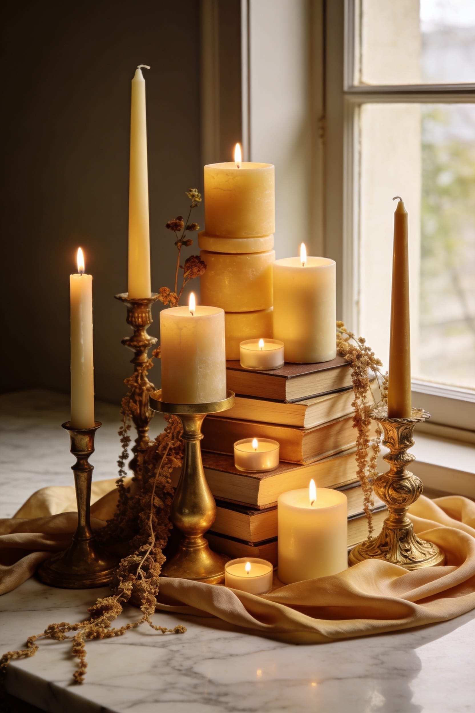 asymmetrical layered cascading candlearrangement