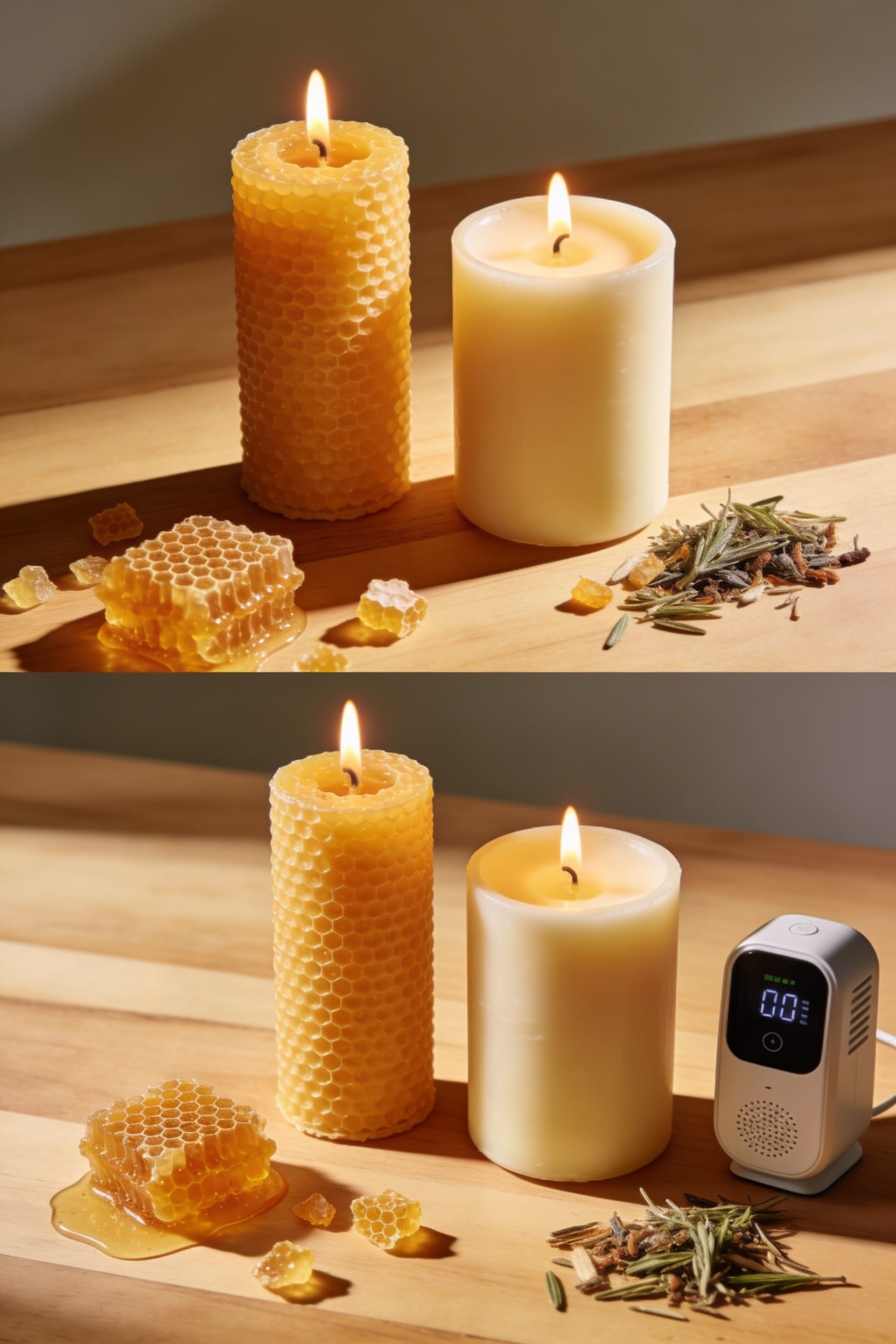 beeswax releases air purifying ions