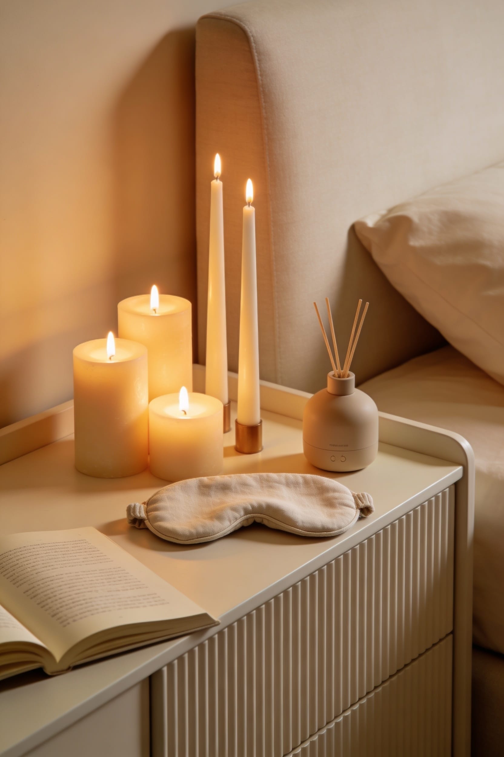 candle lit consistent lavender bedtime ritual