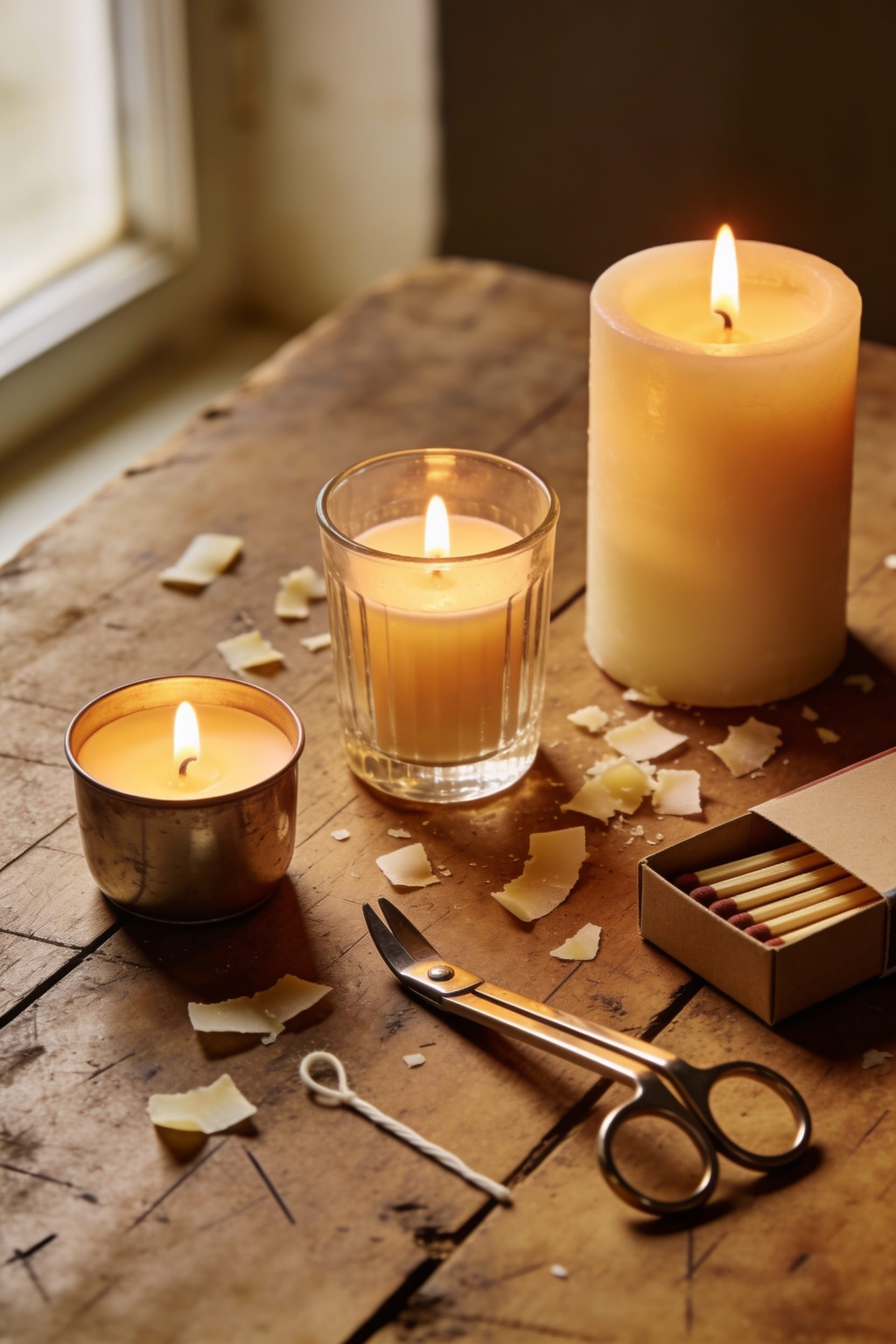 candle types sizes shapes
