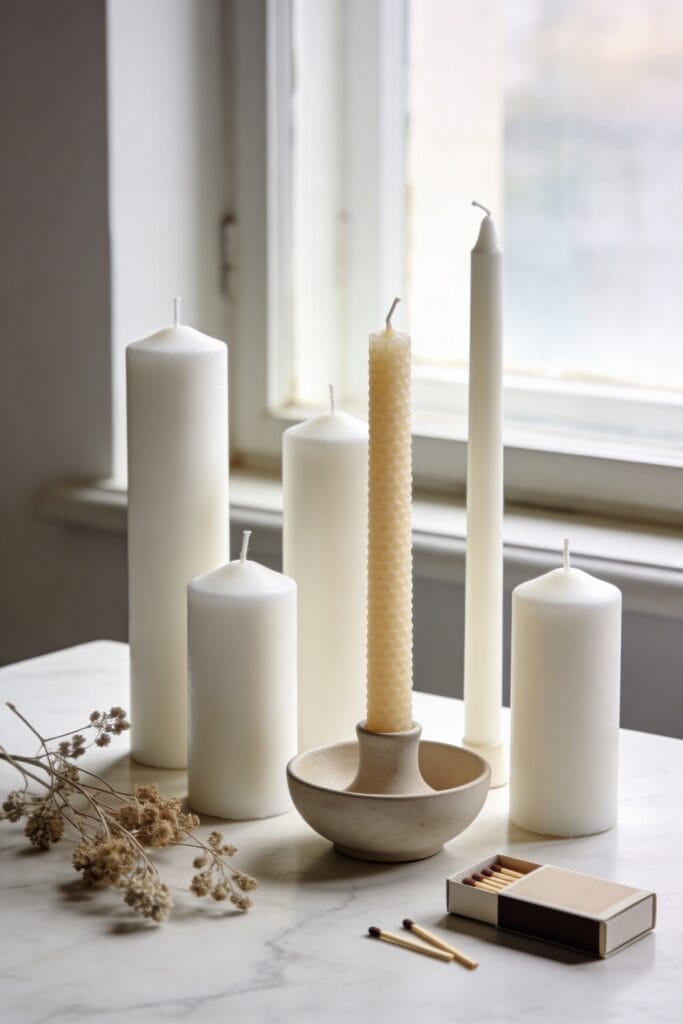 clean minimalist candle elegance