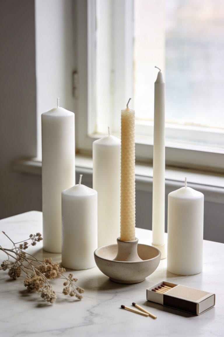 clean minimalist candle elegance