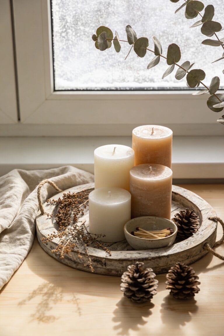 cozy scandinavian candle comfort ritual