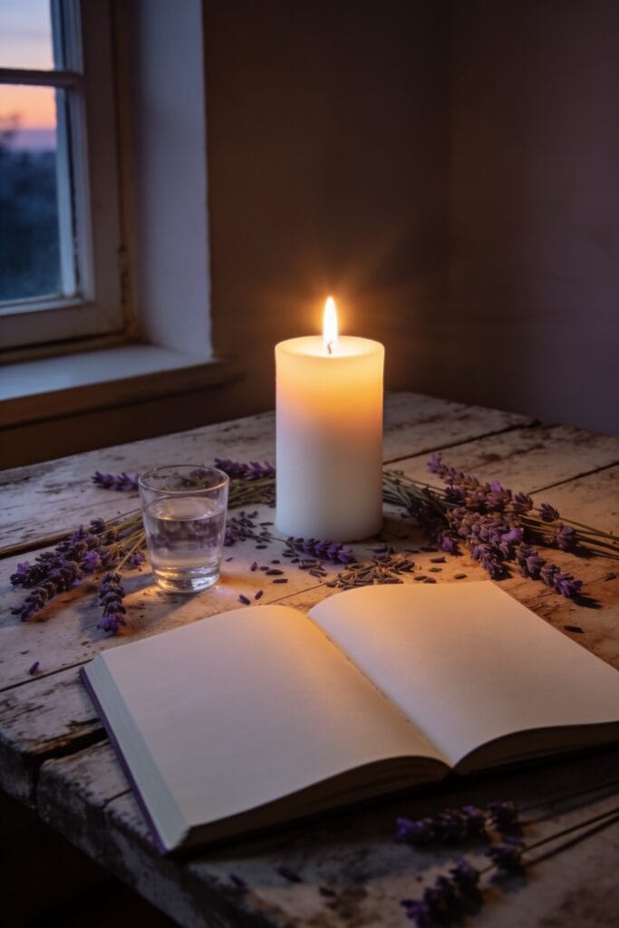 flickering amber light soothes