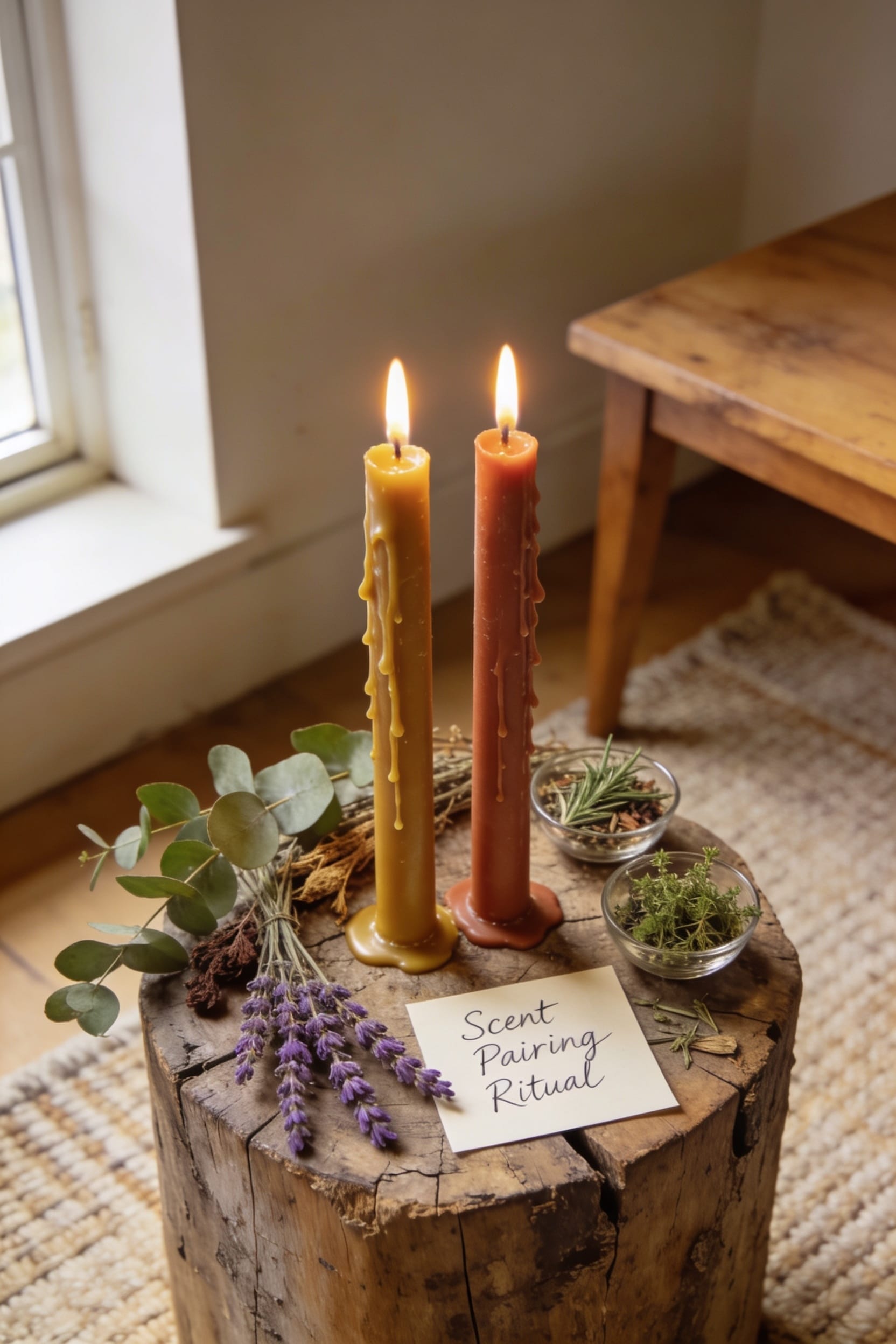 layer complementary scented candles