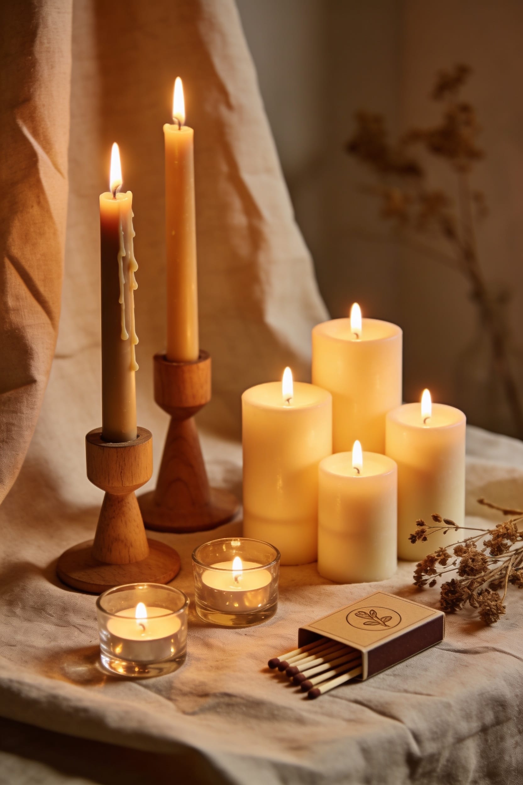 layered ambient scandinavian lighting