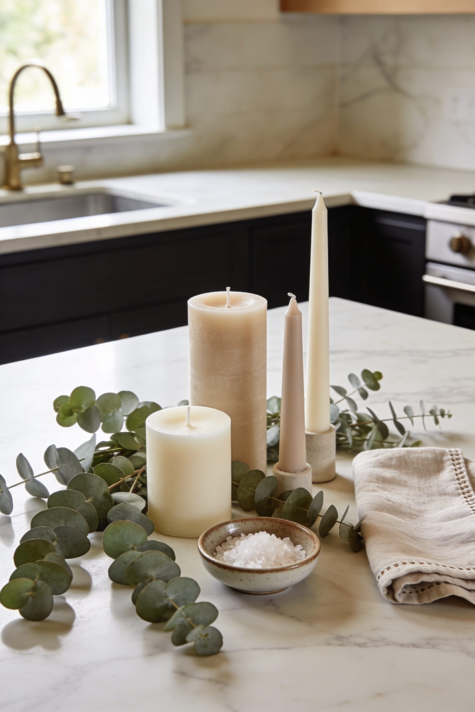 layered citrus scented kitchen candles