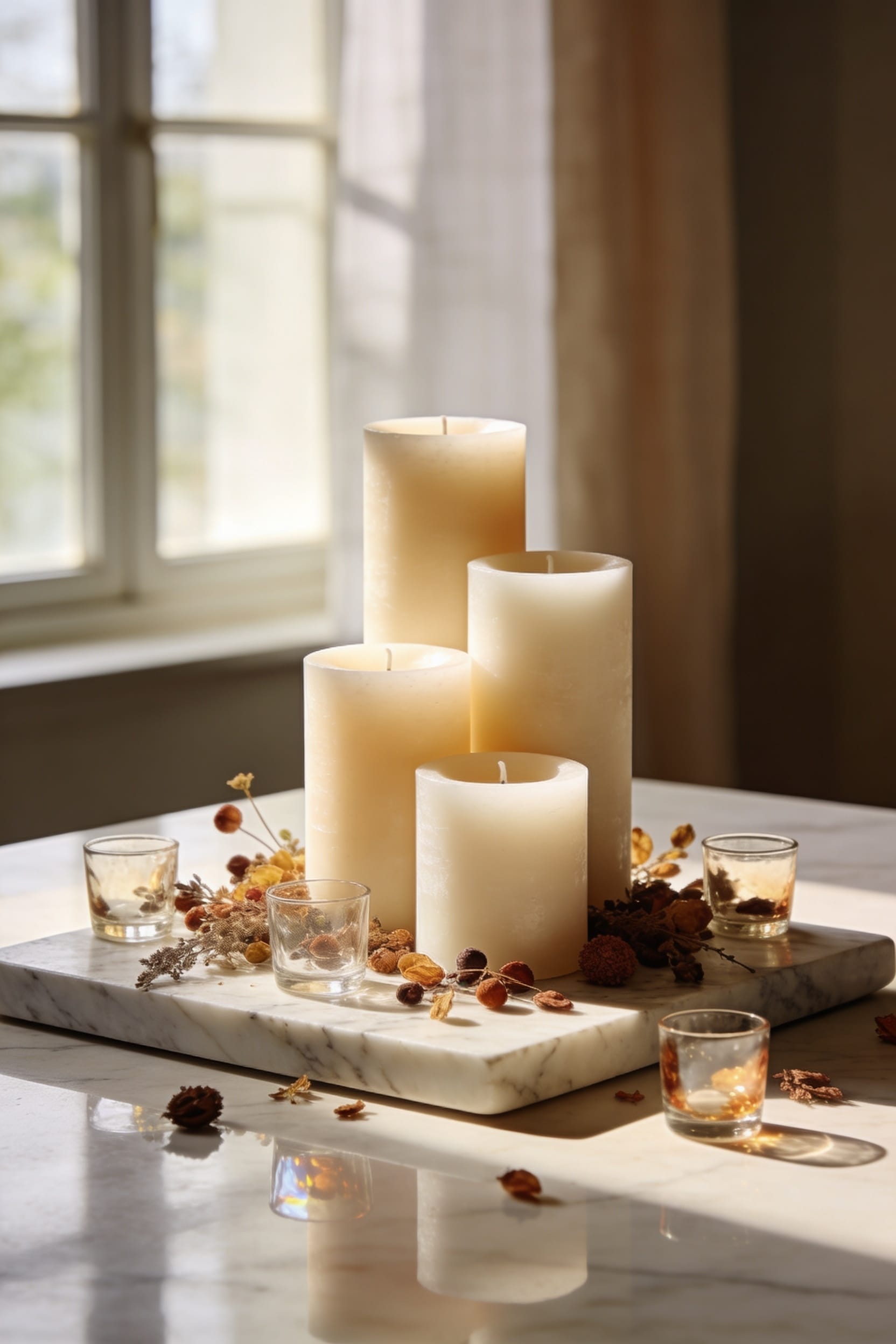 layered varied height pillar arrangement