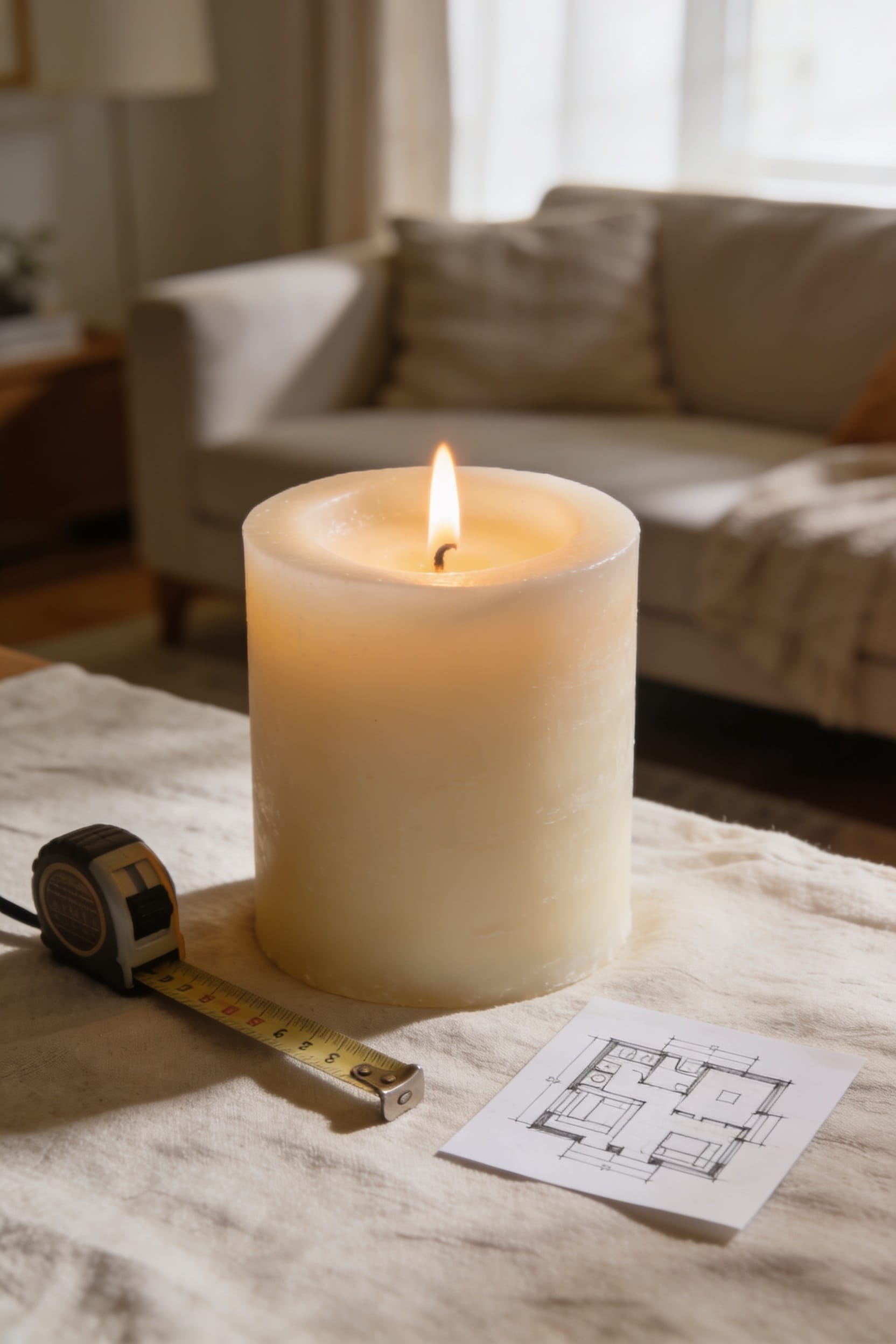 match candle size to room
