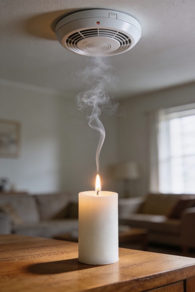 open flame candle triggers alarms