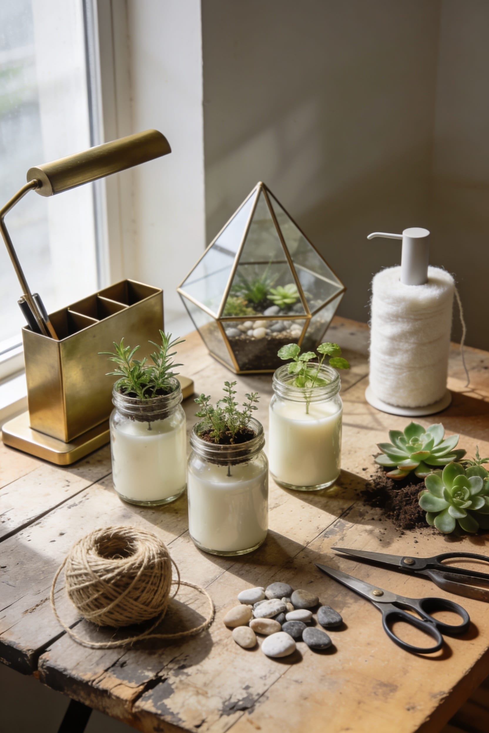 repurposed decorative candle jarcraft