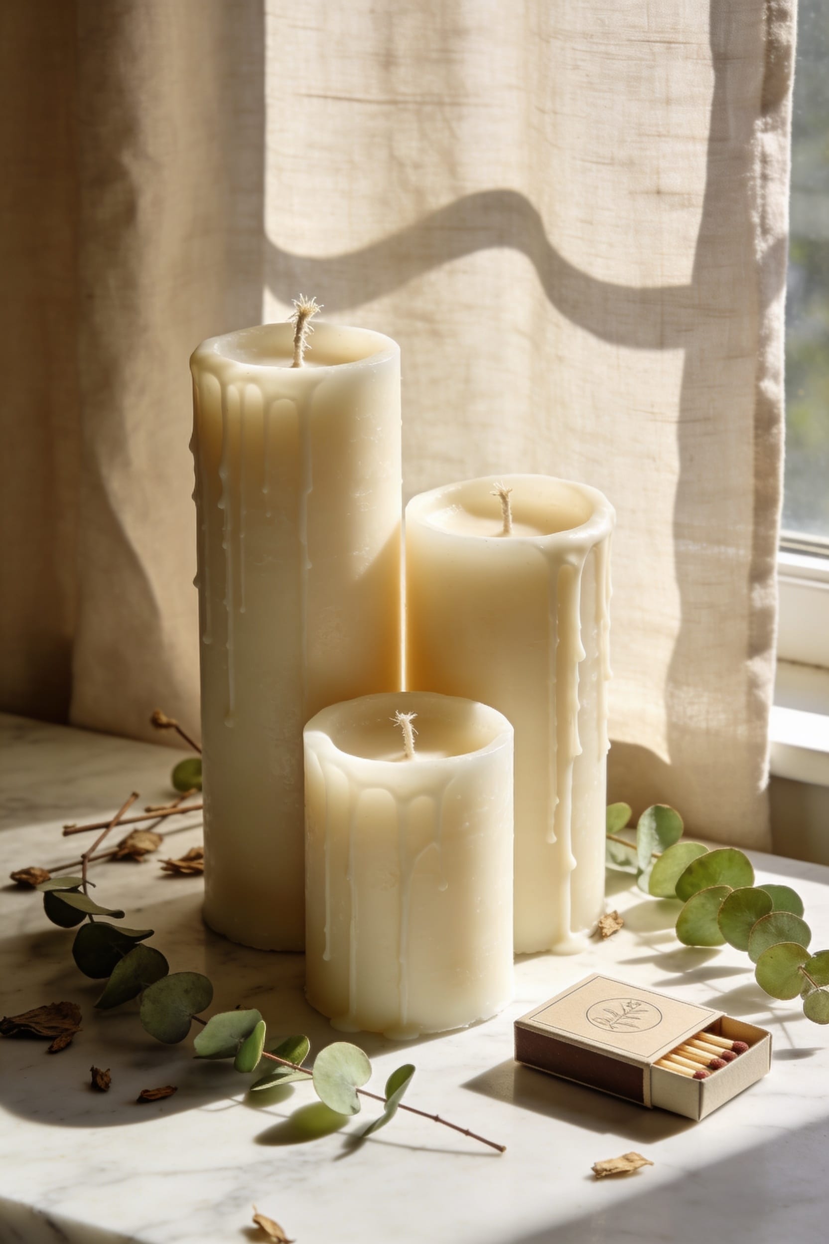 self standing long burning decorative pillars