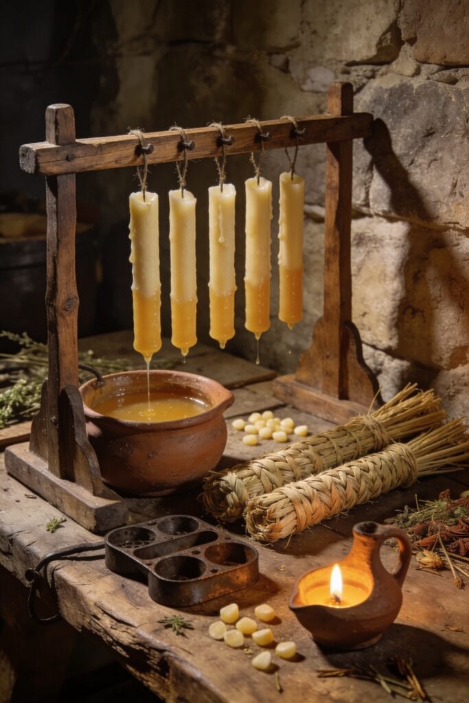 tallow beeswax dipping lighting