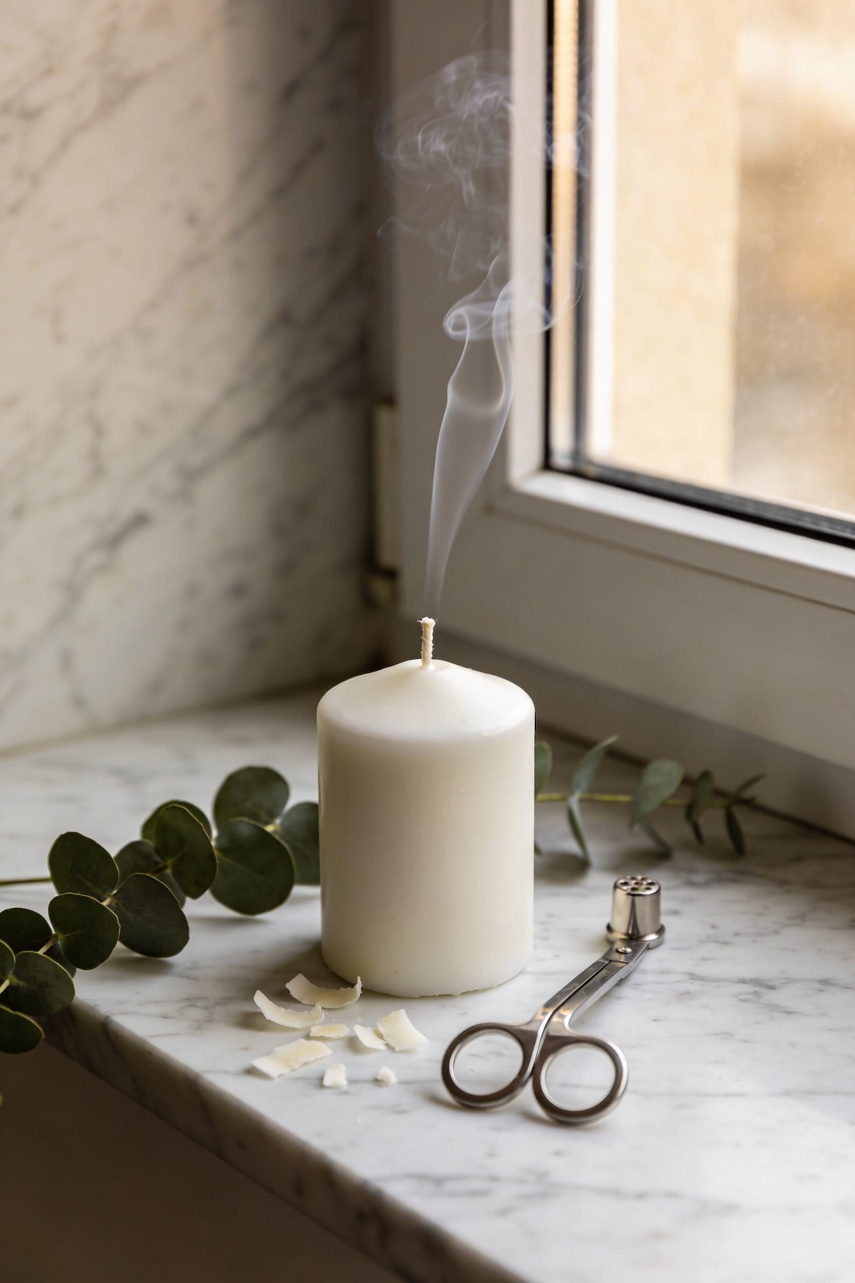trim wick to inch