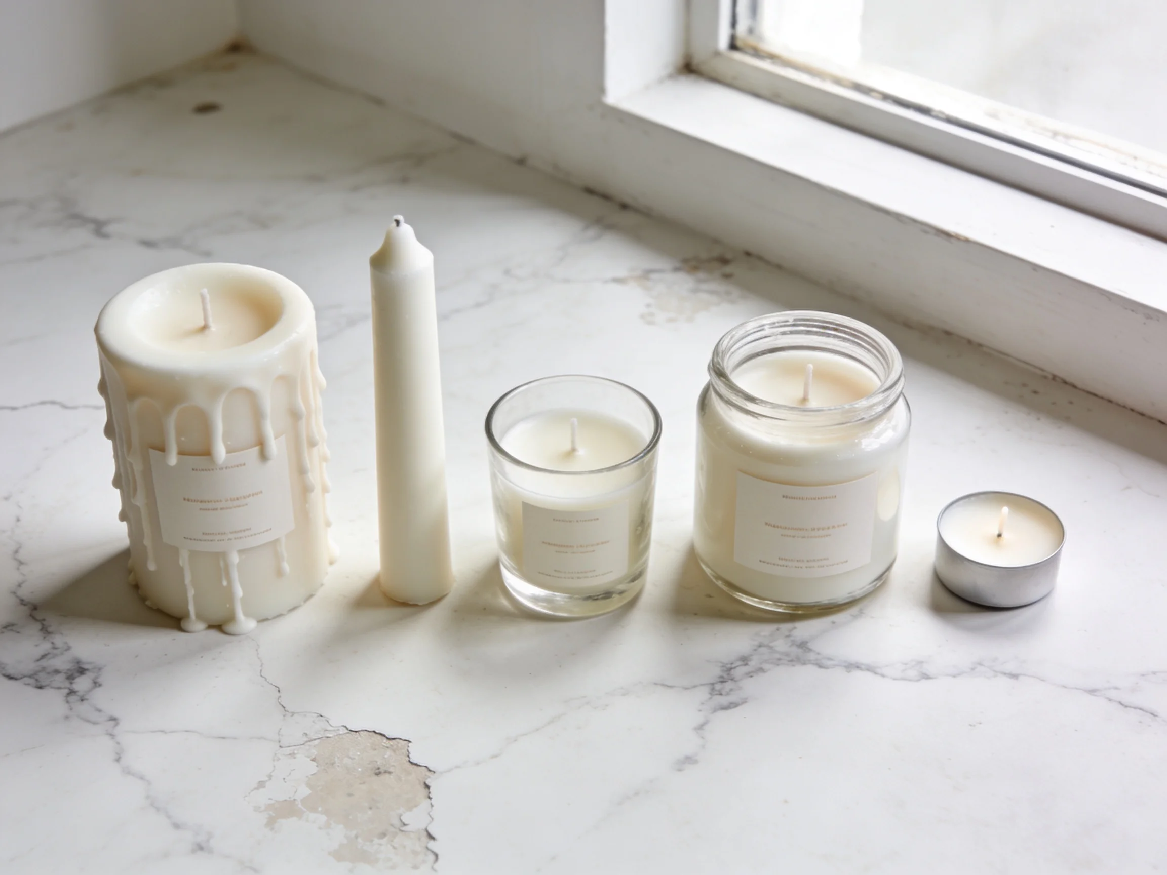 Comparison different candle types